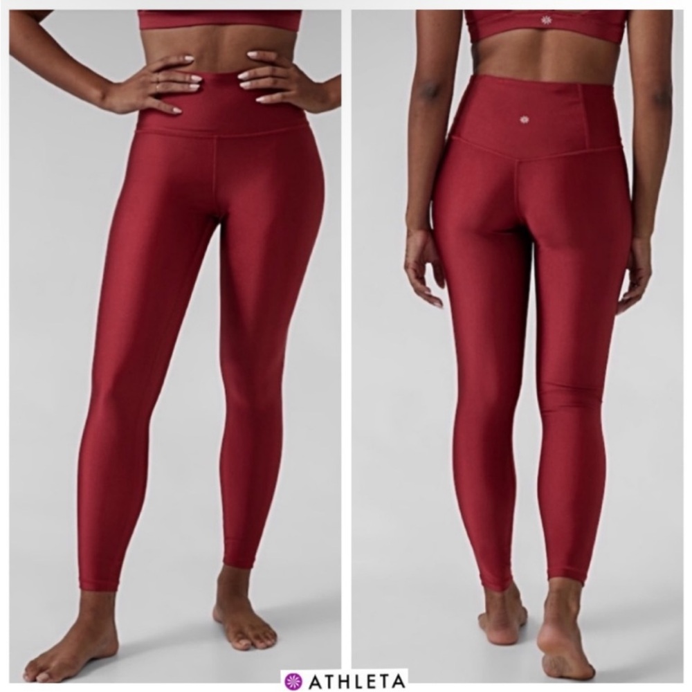 Athleta Red High-Waisted Leggings